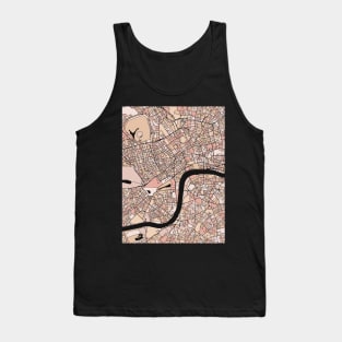 London Map Pattern in Soft Pink Pastels Tank Top